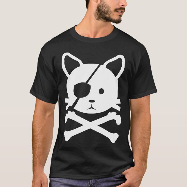 T-shirt de pirate de chat (Devant)