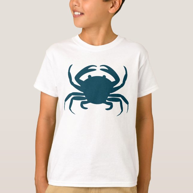 T-shirt de plage de crabe bleu marine (Devant)