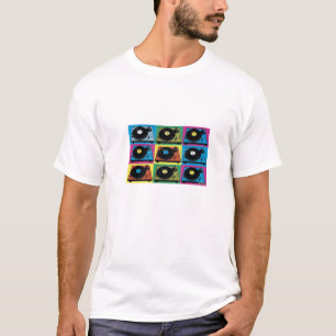 T-shirt de plaque tournante de vinyle d'oldskool