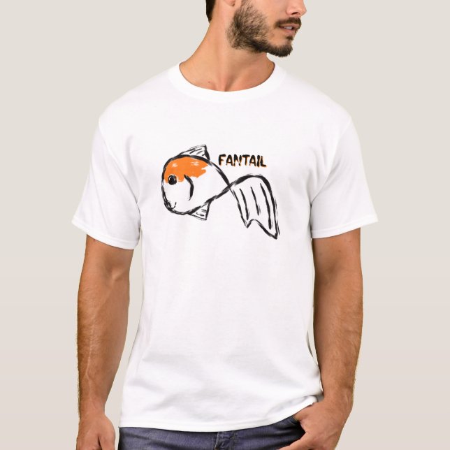 T-shirt de poisson rouge de rose des vents (Devant)