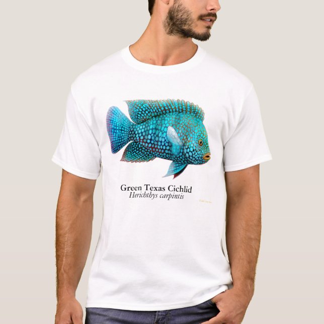T-shirt de poissons de Cichlid du Texas (Devant)