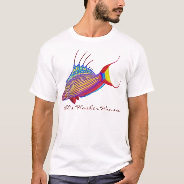 T-shirt de poissons de récif de Wrasse du (Devant)