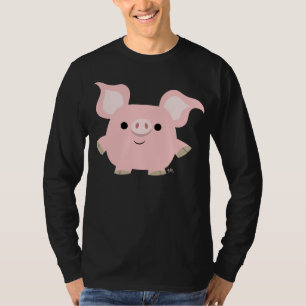 T-shirt de porc de bande dessinée de petit