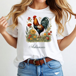 T-shirt de poulet de ferme rustique