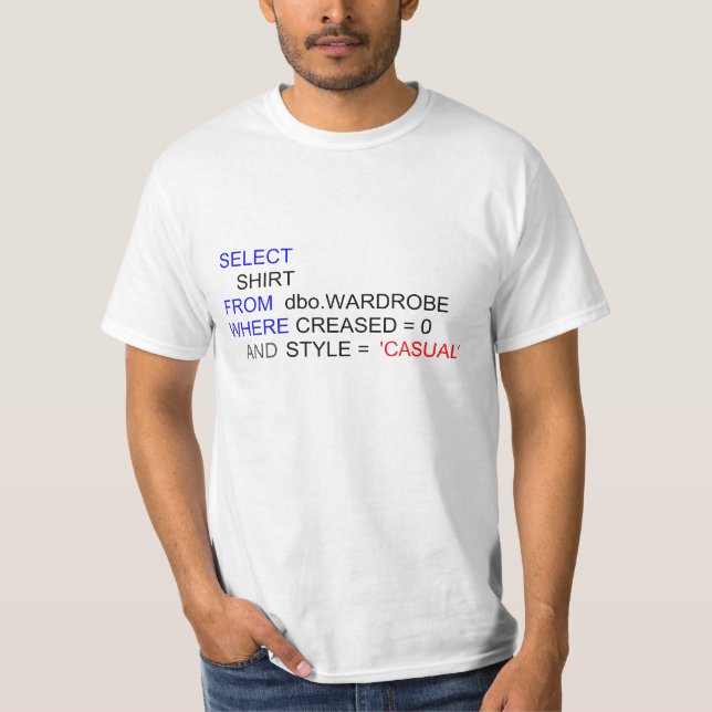 T-shirt de programmation par ordinateur de SQL (Devant)