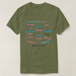 T-shirt De Qui Est-Ce Le Nom ? /MALE & FEMELLE/ZAZZLE/tout