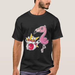 T-Shirt de quilles de bowling flamant rose drôle