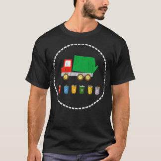 T-shirt de recyclage de camions à ordures