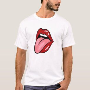 T-shirt De roche et de petit pain de langue lèvres