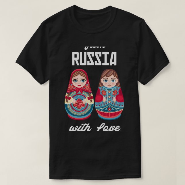 T-shirt De Russie avec amour Matryoshka Souvenir Nesting (Design devant)