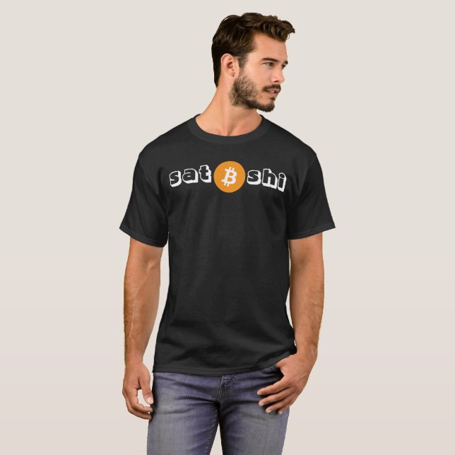 T-shirt de Satoshi Nakamoto de symbole de logo de (Devant entier)