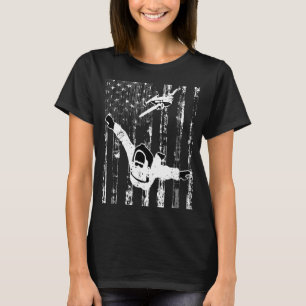T-shirt de saut en parachute avec drapeau américai