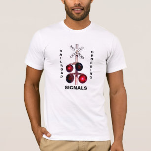 T-shirt de signaux de croisement de chemin de fer