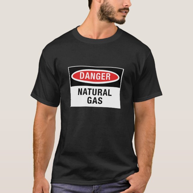T-shirt de signe de gaz naturel de danger (Devant)