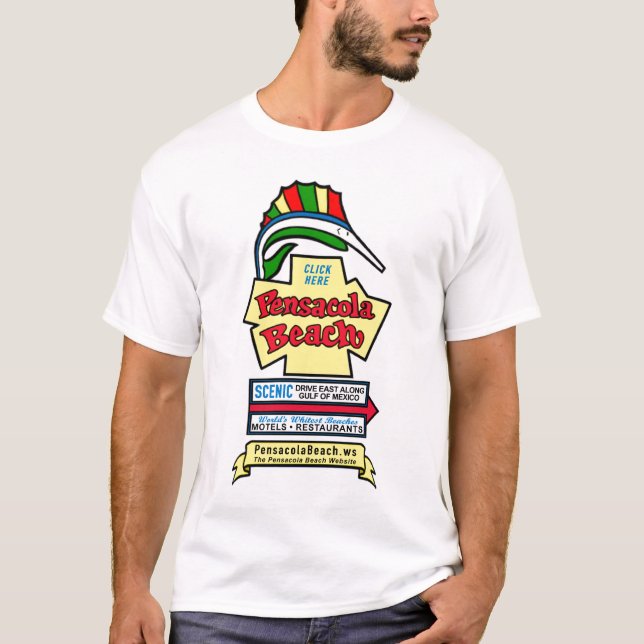T-shirt de signe de plage de Pensacola (Devant)