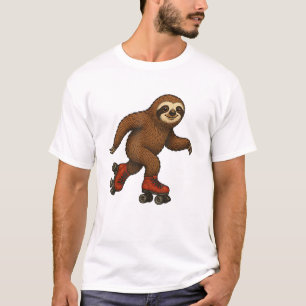 T-Shirt de skate à roulettes de paresseux