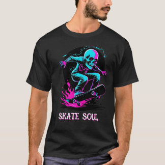 T-Shirt de skateboard crâne néon