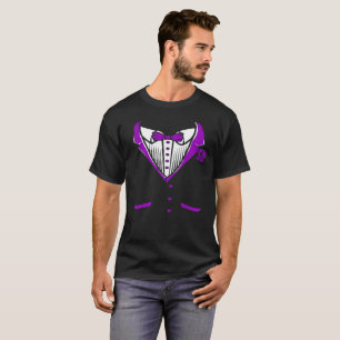T-shirt de smoking avec la cravate d'arc pourpre