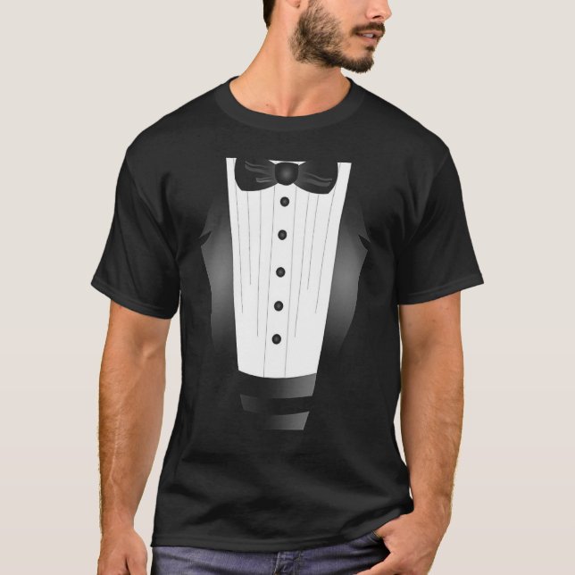 T-shirt de smoking de faux de marié d'équipe (Devant)
