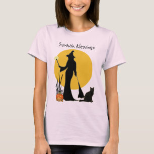 T-shirt de sorcière de lune de Samhain