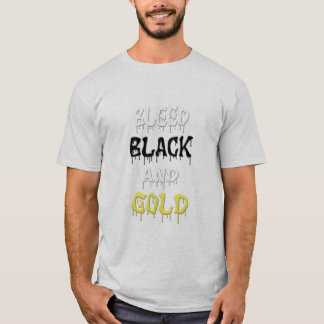 T-SHIRT DE SOUTIRAGE DE PIÈCE EN T DE NOIR ET D'OR