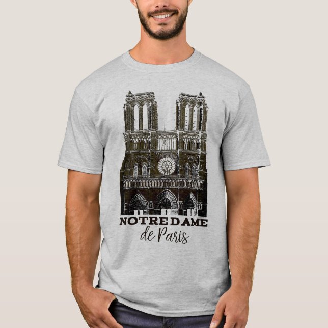 T-shirt de souvenir de cathédrale de Notre-Dame de (Devant)