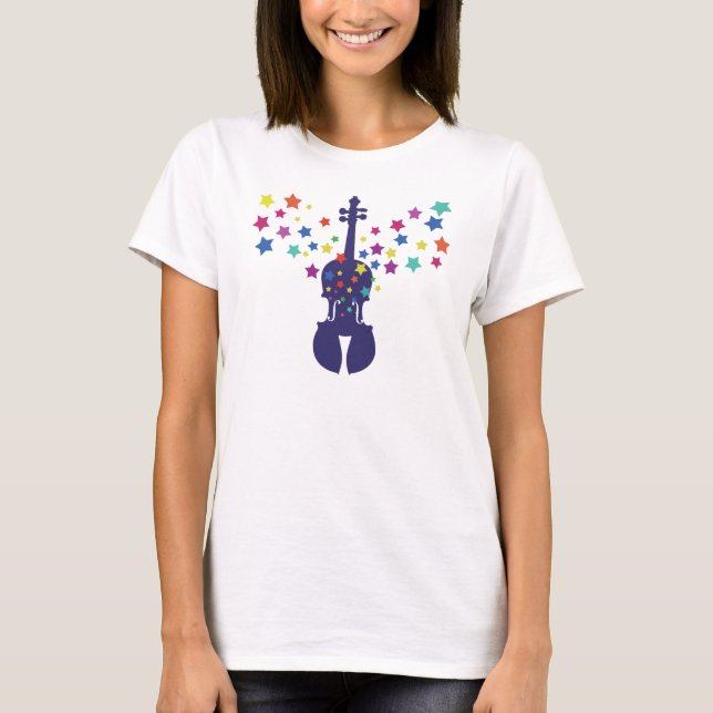 T-shirt de spaghetti de dames d'étoile de violon (Devant)