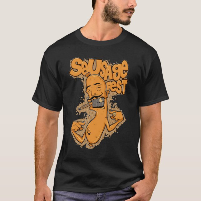 T-shirt de streetwear de fest de saucisse (Devant)