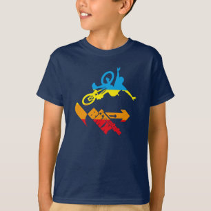 T-shirt de style libre des enfants BMX
