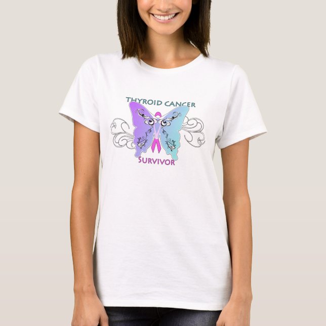 T-shirt de survivant de cancer de la thyroïde (Devant)