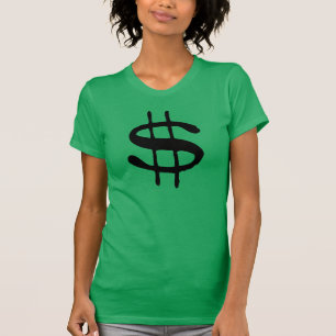 T-shirt de symbole dollar d'argent