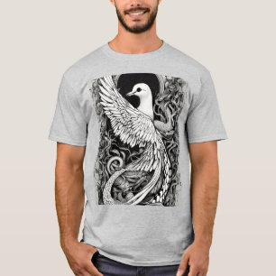 T-shirt de tatouage de colombe et de serpent - noi