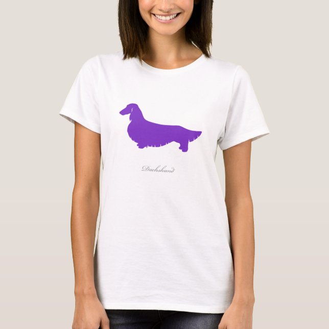 T-shirt de teckel (longue version pourpre de (Devant)