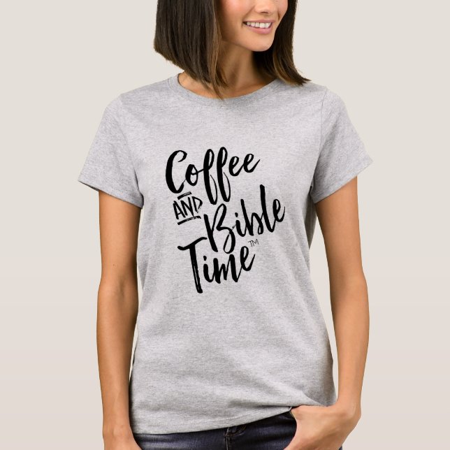 T-shirt de temps de café et de bible (Devant)