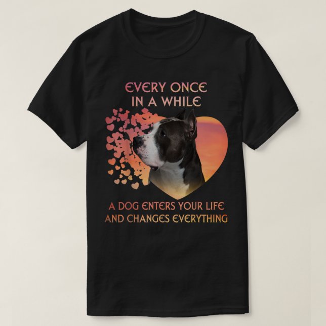 T-shirt De Temps En Temps Un Chien American Pit Bull Ente (Design devant)