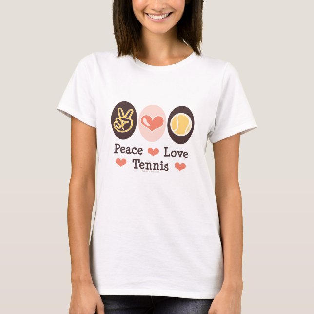 T-shirt de tennis d'amour de paix (Devant)