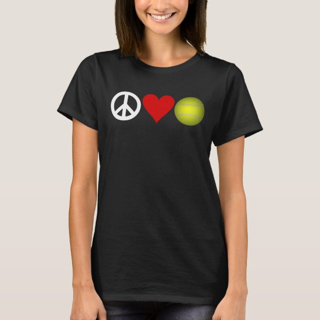 T-shirt de tennis d'amour de paix personnalisable (Devant)