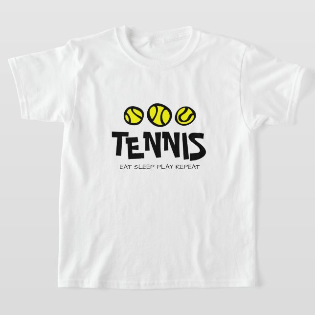 T-shirt de tennis pour enfant. Eat Sleep Play Repe (Poser)