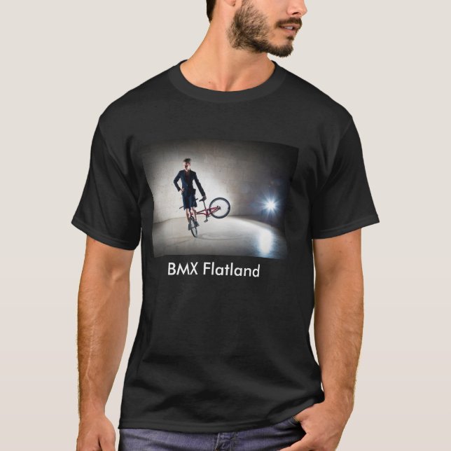 T-shirt de terre plate de BMX avec le texte (Devant)