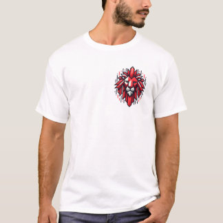 T-shirt de tête de lion géométrique - résistance e