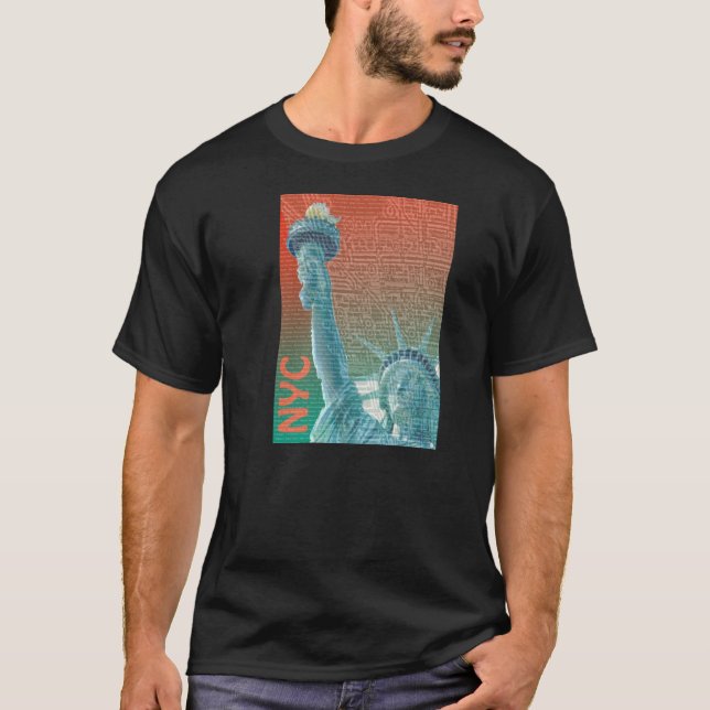 T-shirt de thème de liberté de NYC (Devant)