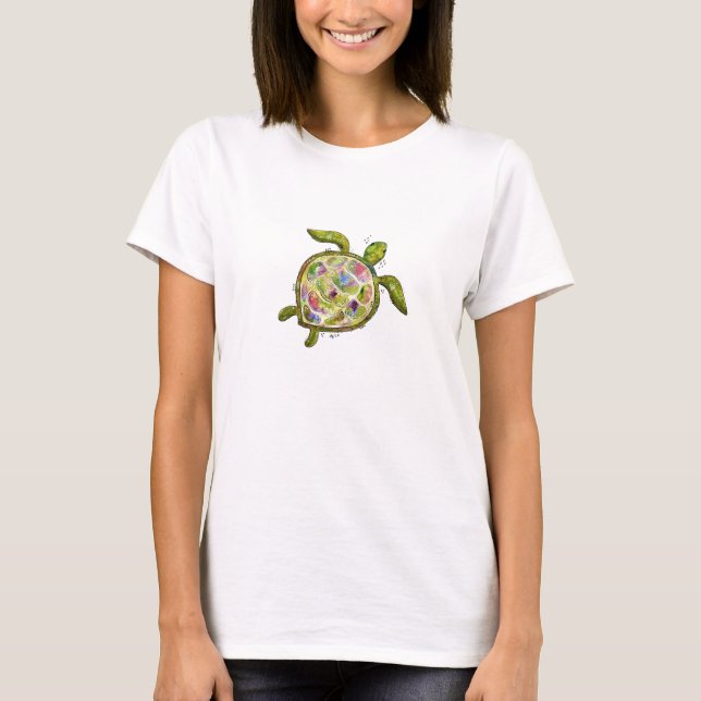T-Shirt de Tortue Mer Bleue (Devant)