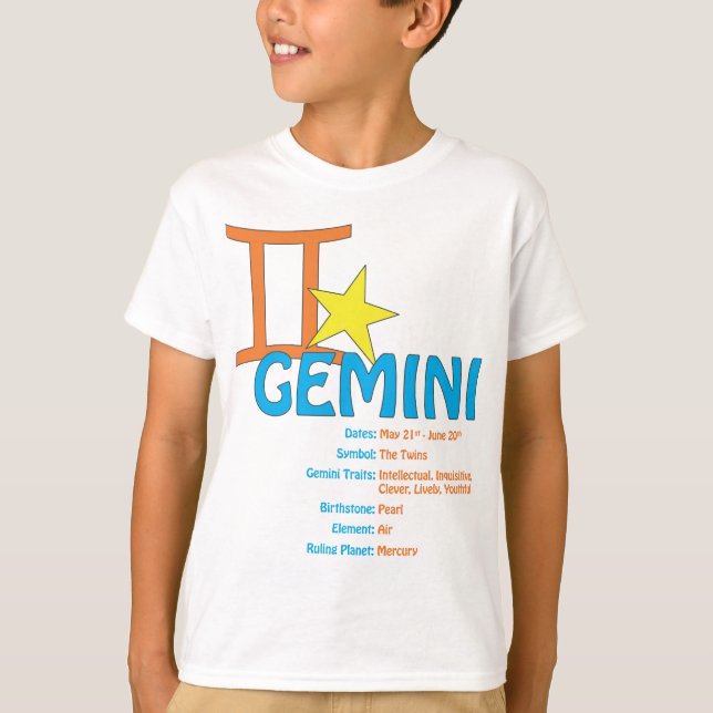 T-shirt de traits de Gémeaux (Devant)