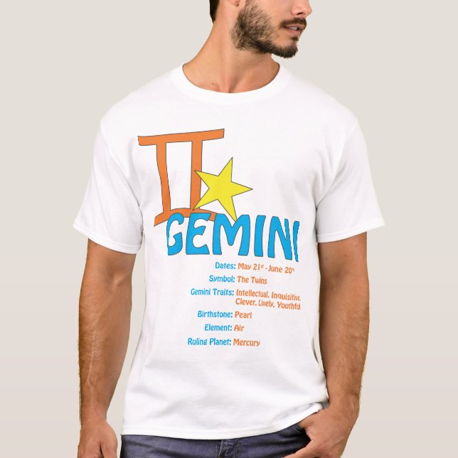 T-shirt de traits de Gémeaux (Devant)