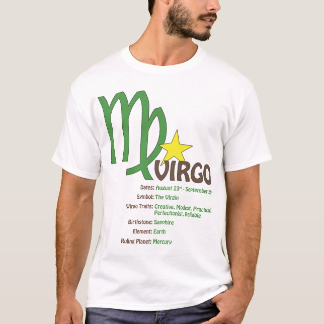 T-shirt de traits de Vierge (Devant)
