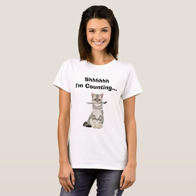 T-shirt de tricot d'amoureux des chats (Devant entier)