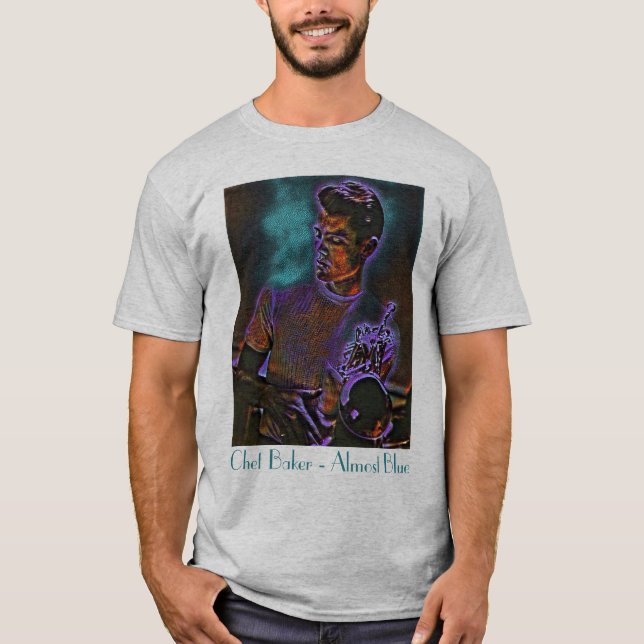 T-shirt de trompette presque bleue (Devant)