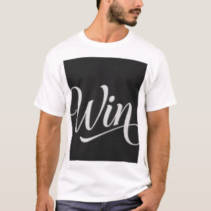 T-Shirt de typographie calligraphique « Gagner »  