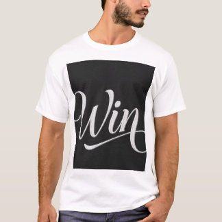 T-Shirt de typographie calligraphique « Gagner » |