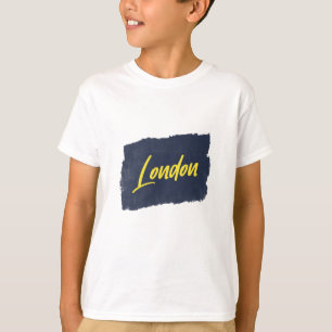 T-shirt de typographie jaune manuscrite de Londres